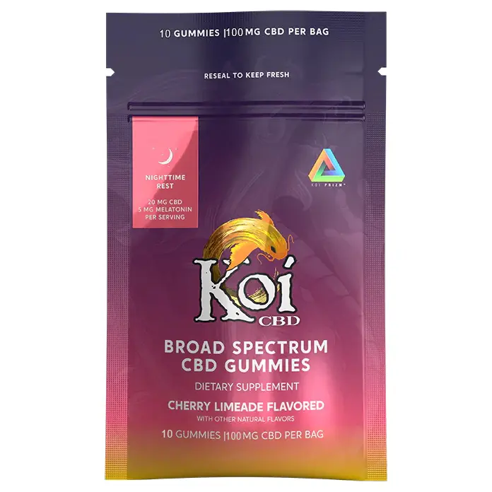 Koi Gummies & Edibles CBD Gummies 10ct 100mg - Cherry Lemonade Night