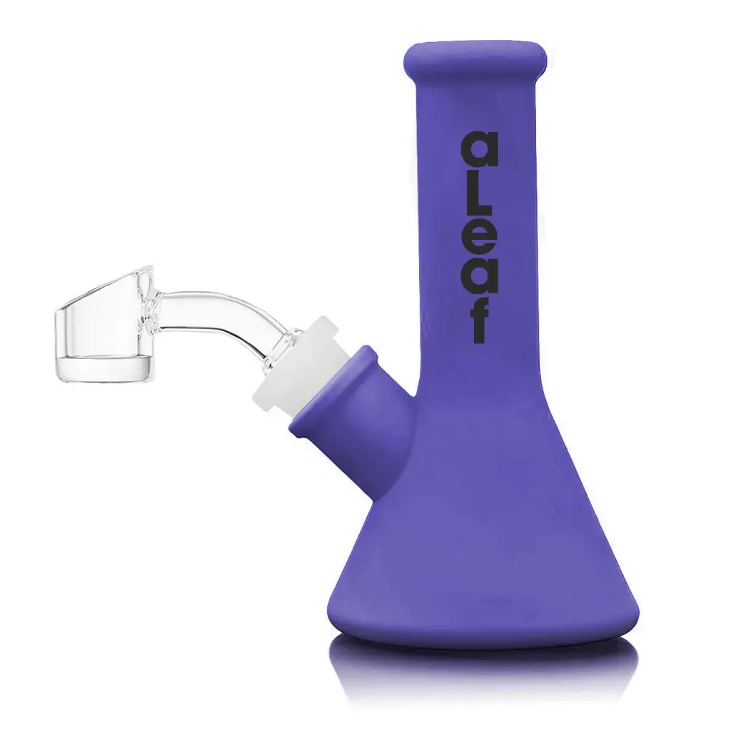 aLeaf Silicon Water Pipe w/ 45 Degree Banger 5.0" - Navy