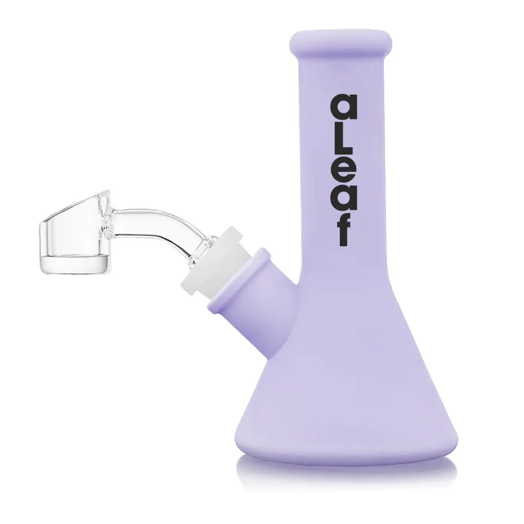 aLeaf Silicon Water Pipe w/ 45 Degree Banger 5.0" - Lavender