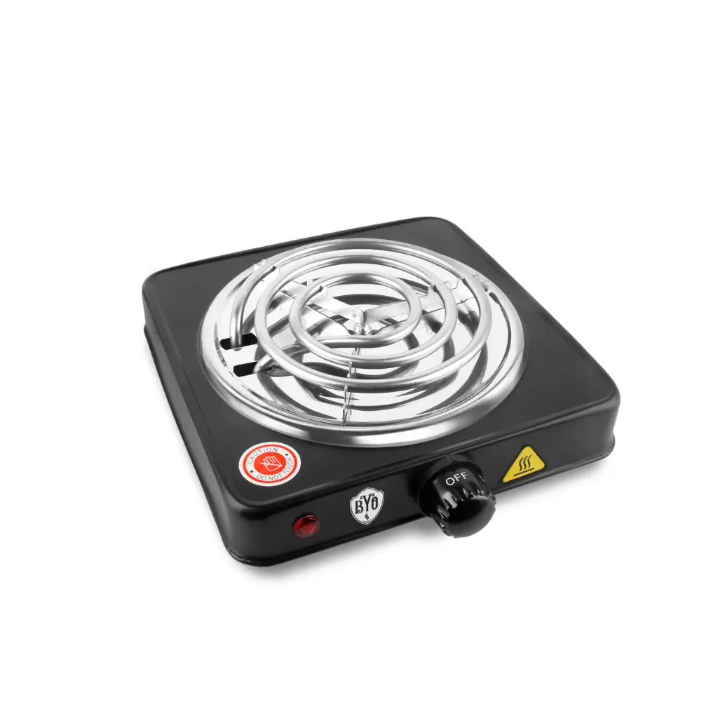 B.Y.O. Electric Hookah Burner Hot Plate, Black