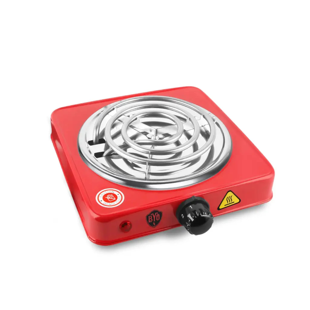 B.Y.O. Electric Hookah Burner Hot Plate, Red