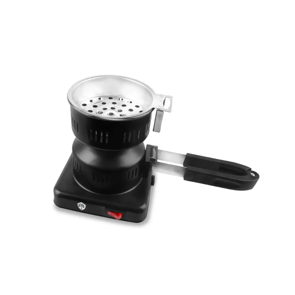 B.Y.O. Electric Charcoal Burner Round 600W, Black