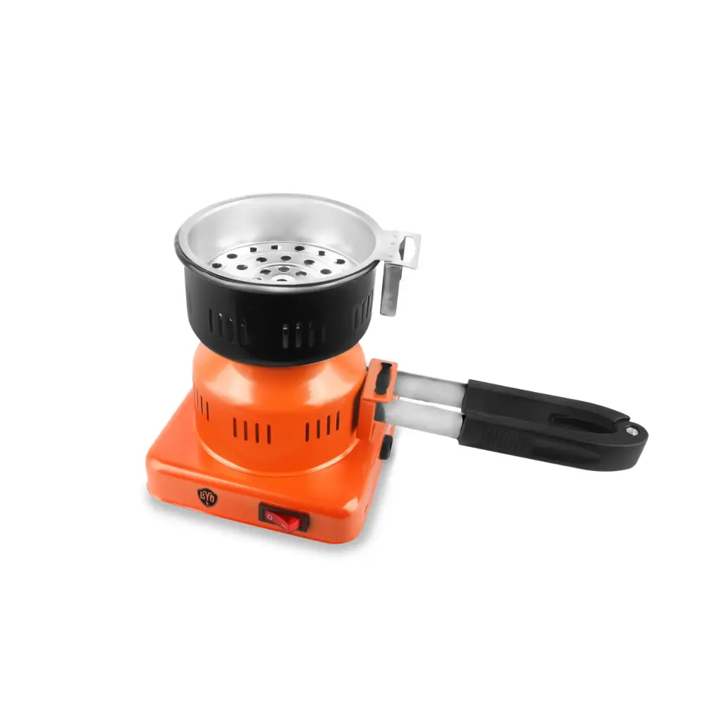 B.Y.O. Electric Charcoal Burner Round 600W, Orange