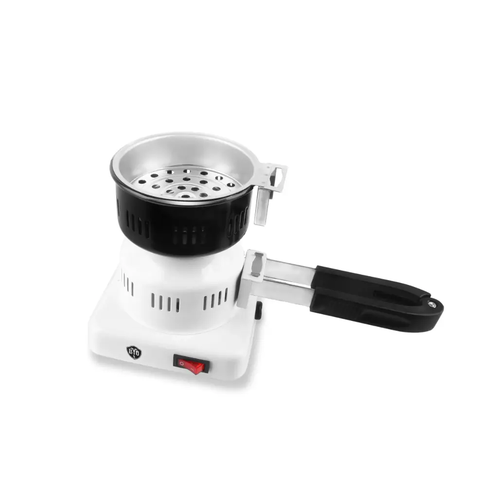 B.Y.O. Electric Charcoal Burner Round 600W, White