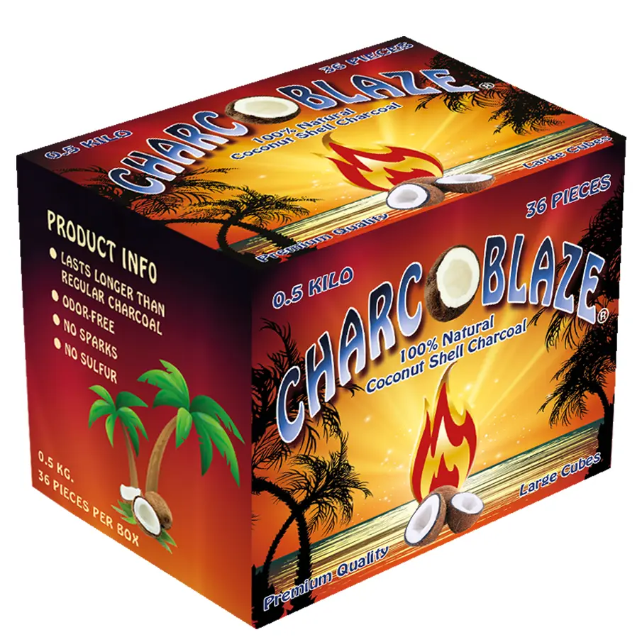 0.5 Kg Charcoblaze Coconut Shell Charcoal Cubes, 36 pc. Box