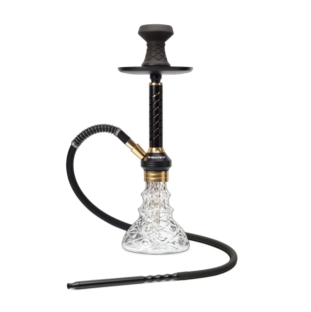 18" Jaxx Hookah, Black, Click Technology, 1 Hose, ShishaTech Color Box