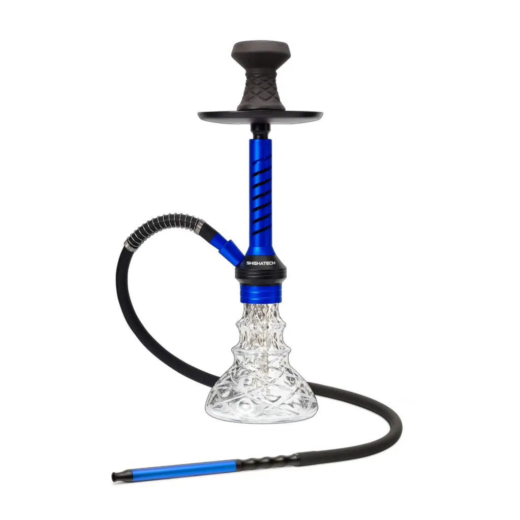 18" Jaxx Hookah, Blue, Click Technology, 1 Hose, ShishaTech Color Box