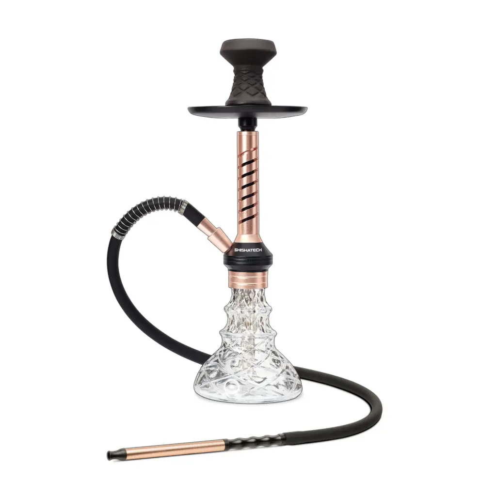 18" Jaxx Hookah, Rose Gold, Click Technology, 1 Hose, ShishaTech Color Box