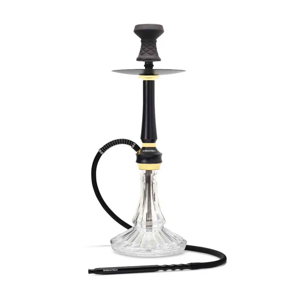 21" Raver X Hookah, Black, Click Technology, 1 Hose, ShishaTech Color Box