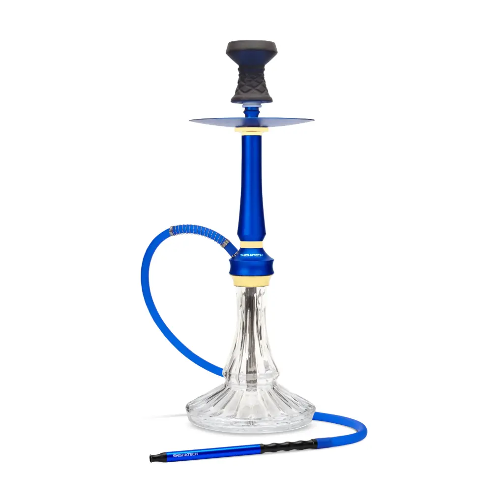 21" Raver X Hookah, Blue, Click Technology, 1 Hose, ShishaTech Color Box