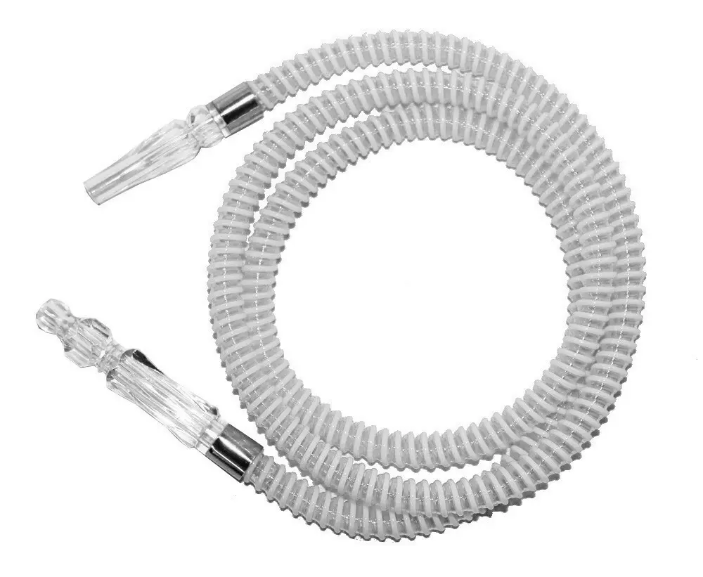 4 ft. Plastic Reusable Hookah Hose, White