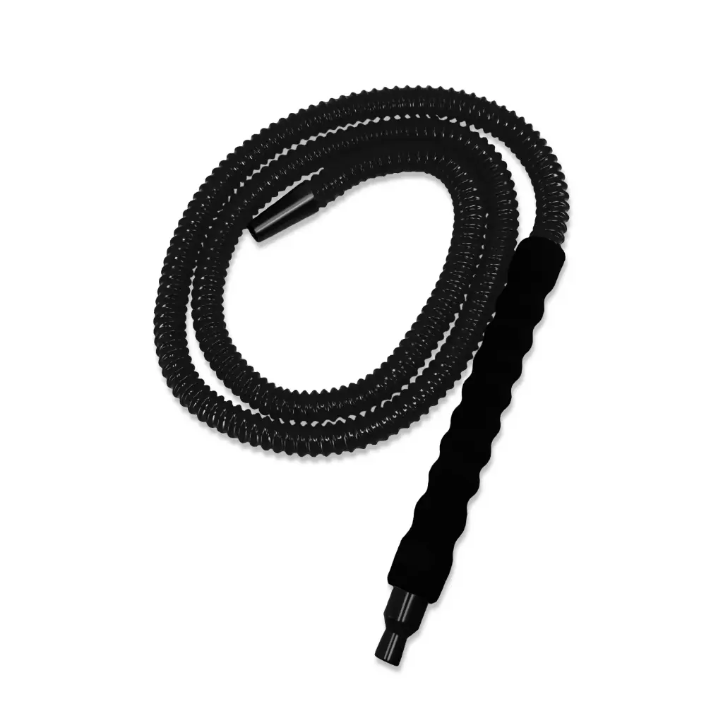 10" Grip Handle, Plastic Reusable Hookah Hose, Black