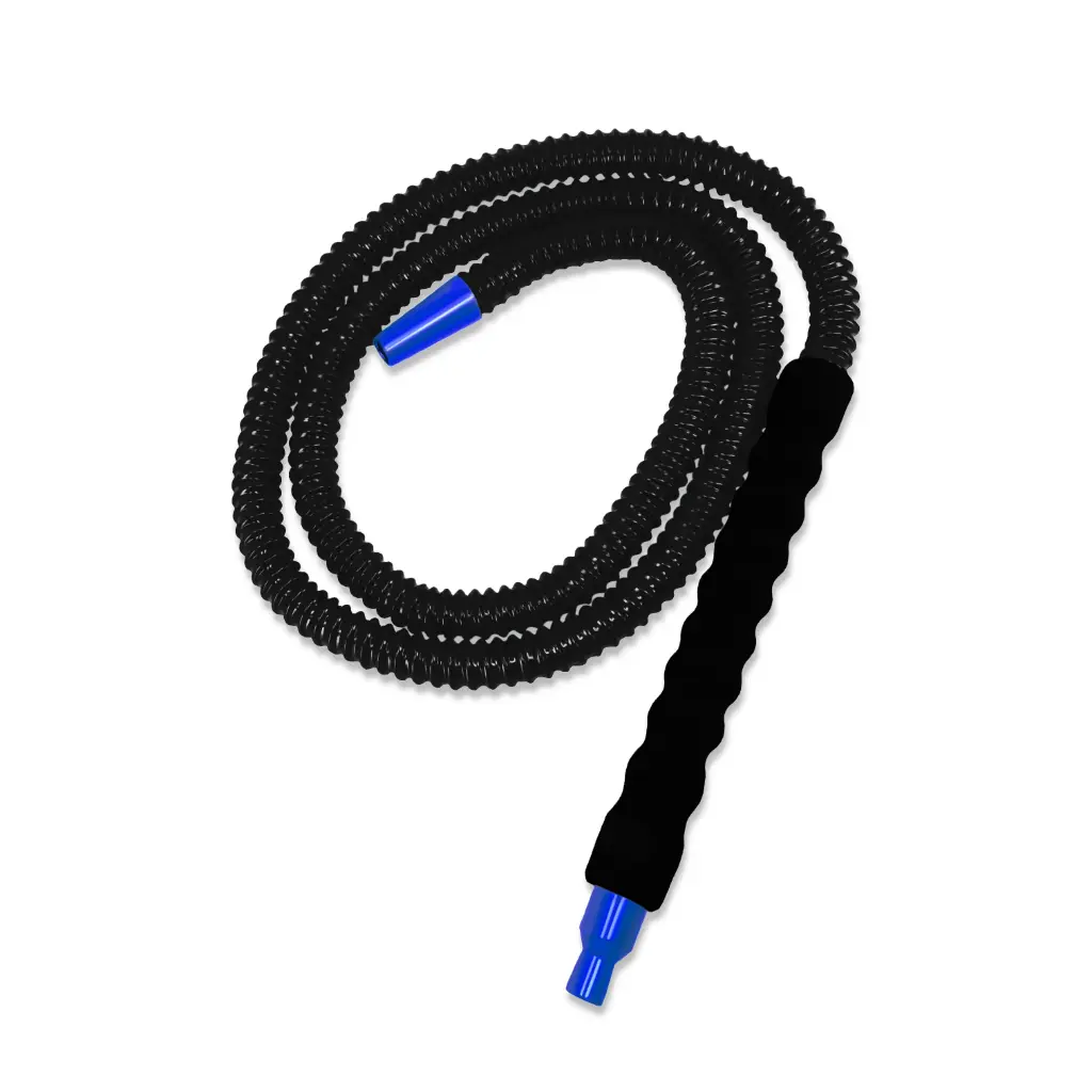 10" Grip Handle, Plastic Reusable Hookah Hose, Blue