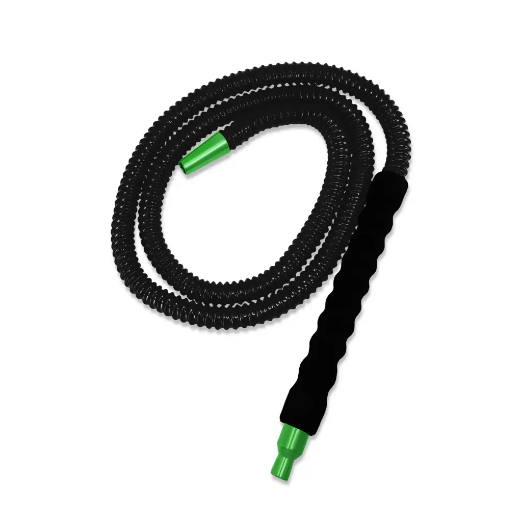 10" Grip Handle, Plastic Reusable Hookah Hose, Green