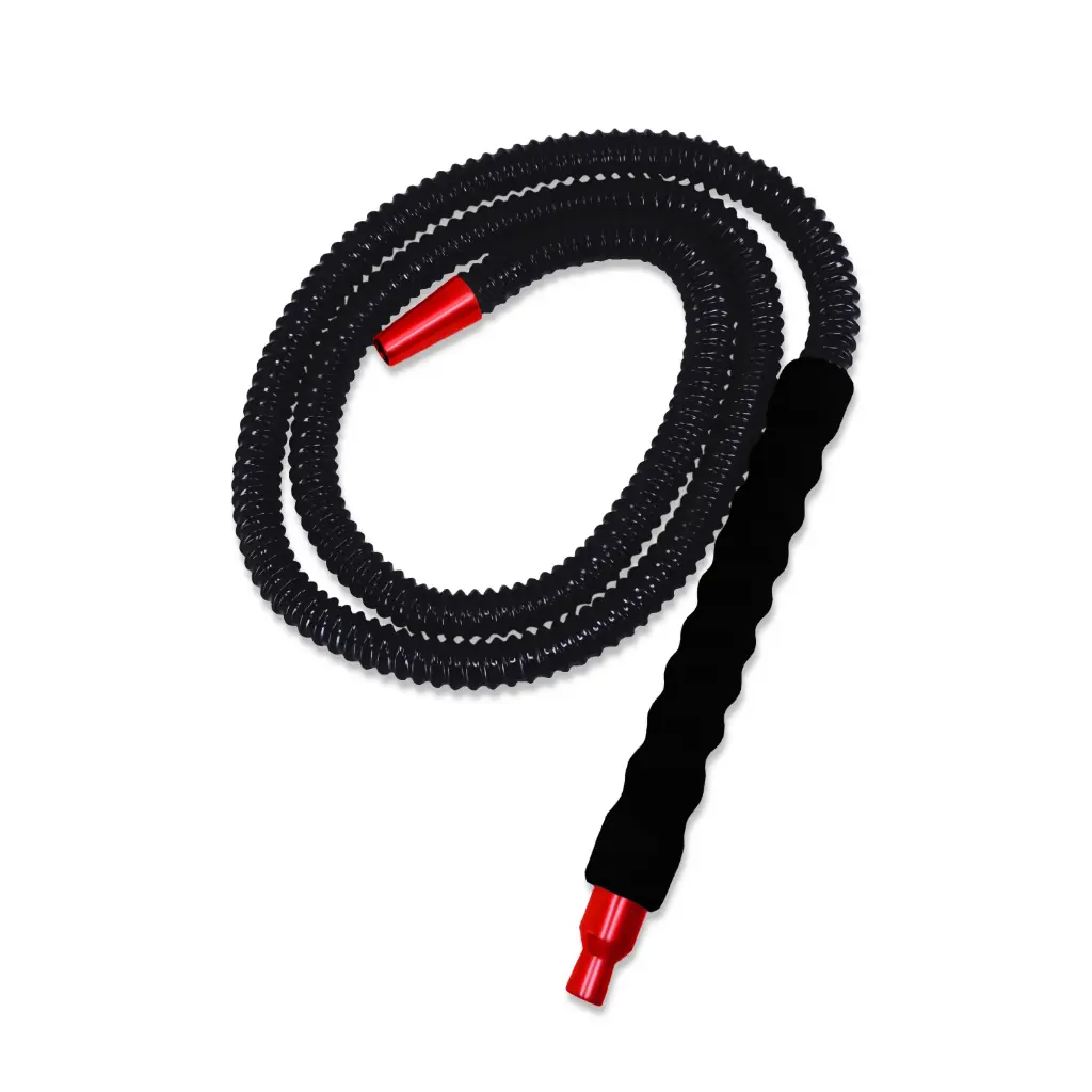 10" Grip Handle, Plastic Reusable Hookah Hose, Red