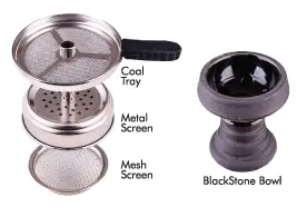 B.Y.O. Metal Coal Tray with BlackStone Bowl, Black, Color Box