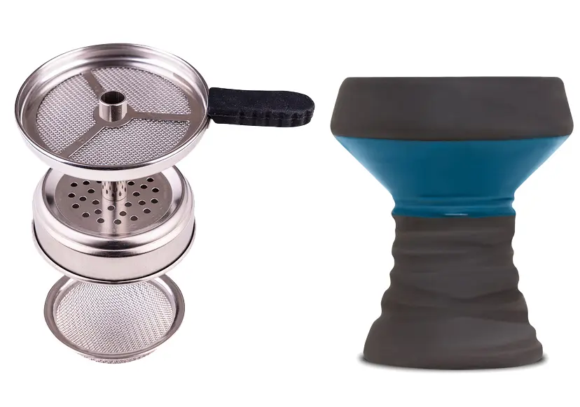 B.Y.O. Metal Coal Tray with BlackStone Bowl, Blue, Color Box