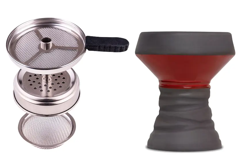 B.Y.O. Metal Coal Tray with BlackStone Bowl, Red, Color Box