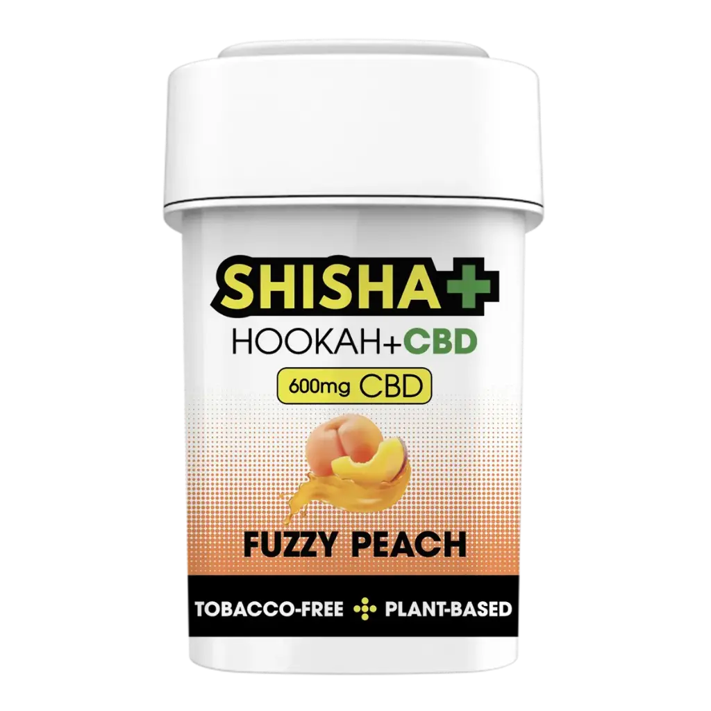 Shisha Plus CBD, Fuzzy Peach, 100g, 600mg CBD, Herbal Shisha