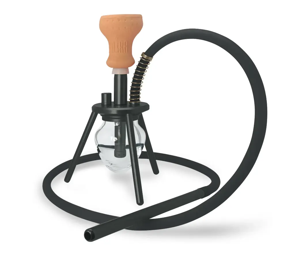 12" Amira Spider Hookah, Black, 1 Hose, Amira Carrying Bag