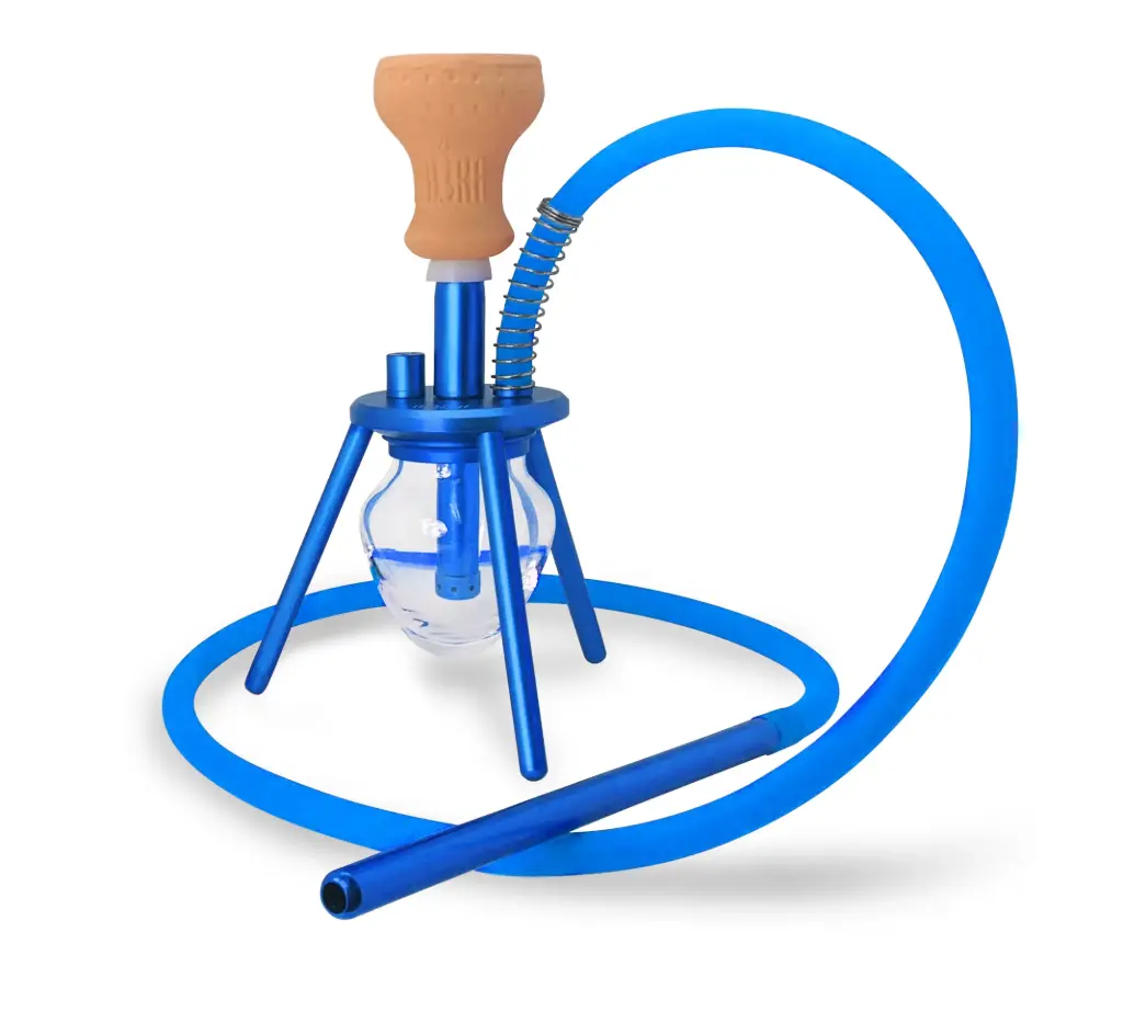 12" Amira Spider Hookah, Blue, 1 Hose, Amira Carrying Bag