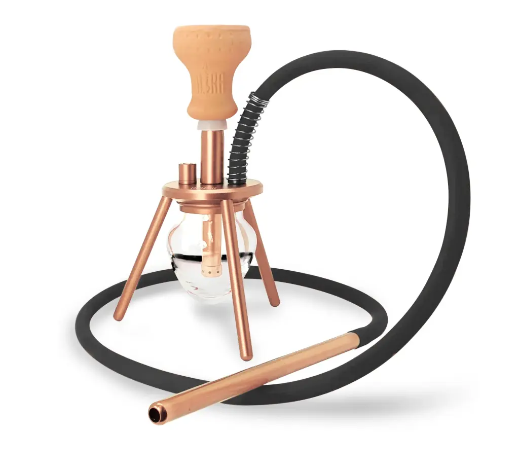 12" Amira Spider Hookah, Gold, 1 Hose, Amira Carrying Bag