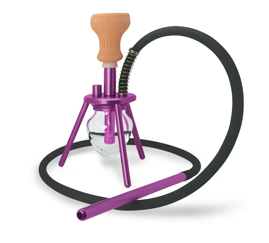 12" Amira Spider Hookah, Purple, 1 Hose, Amira Carrying Bag