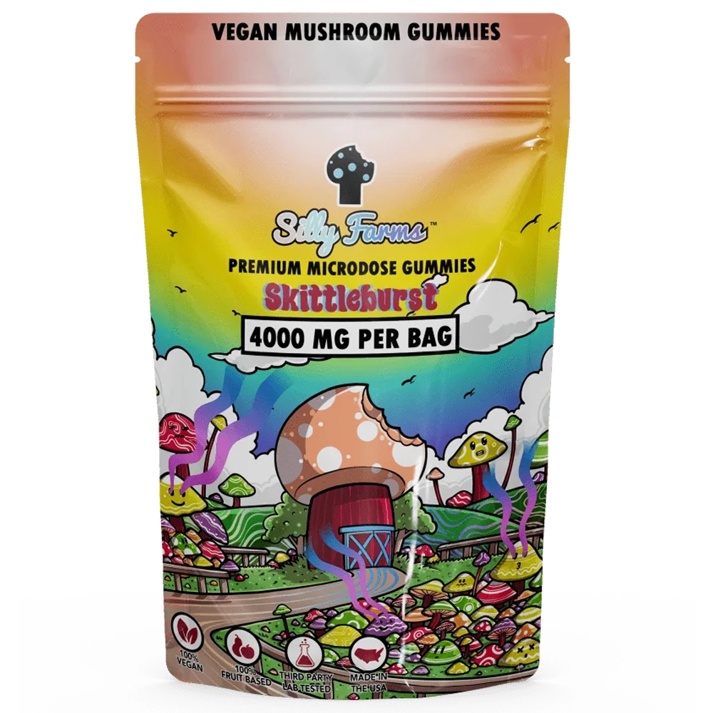 SILLY FARMS Magic Mushroom Gummies Skittle Burst 10ct