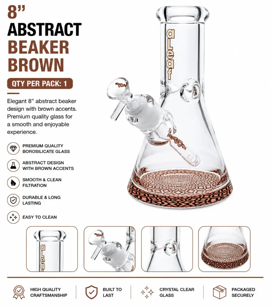 8" ABSTRACT BEAKER BROWN