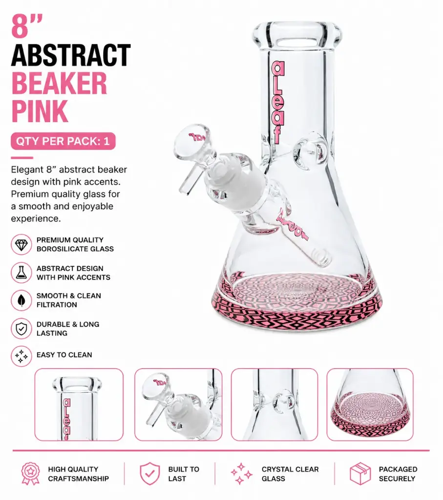 8" ABSTRACT BEAKER PINK