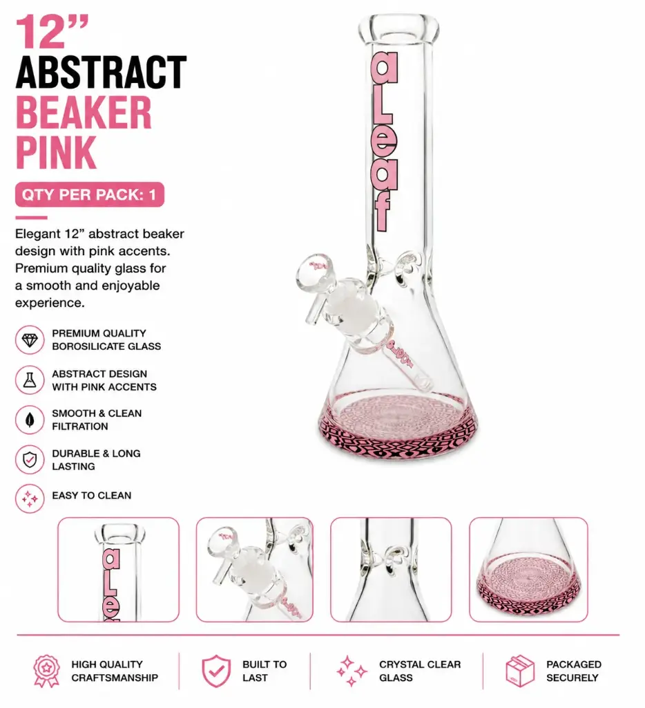 12" ABSTRACT BEAKER  PINK