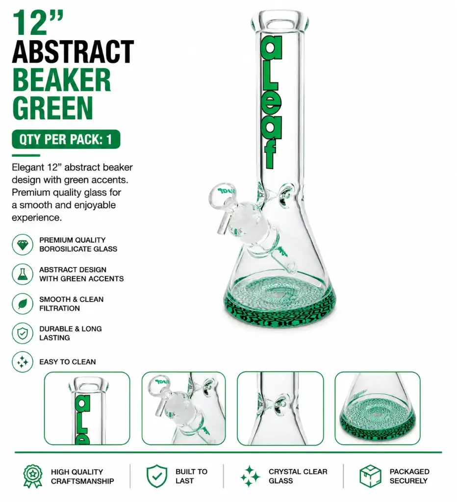 12" ABSTRACT BEAKER GREEN