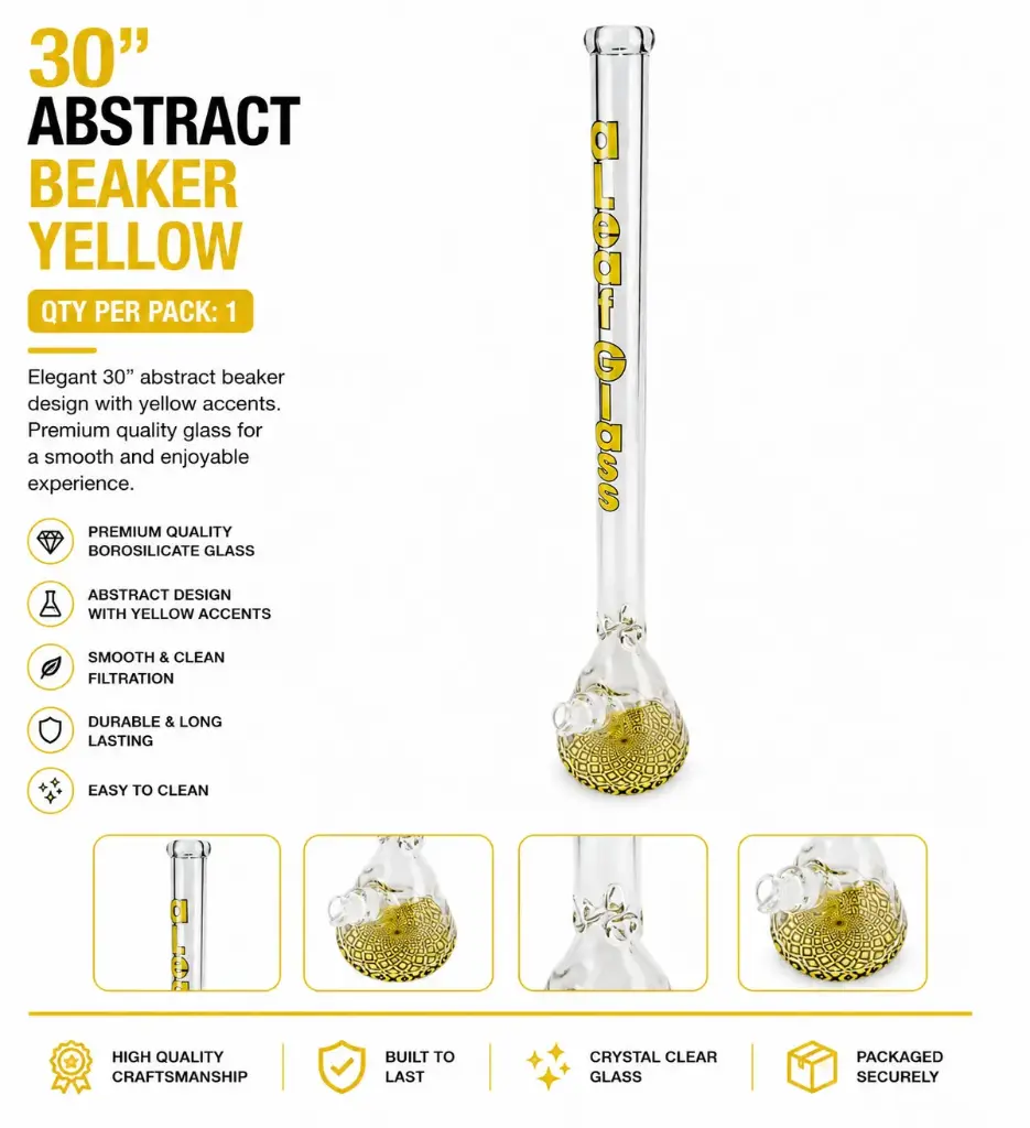 30" ABSTRACT BEAKER YELLOW