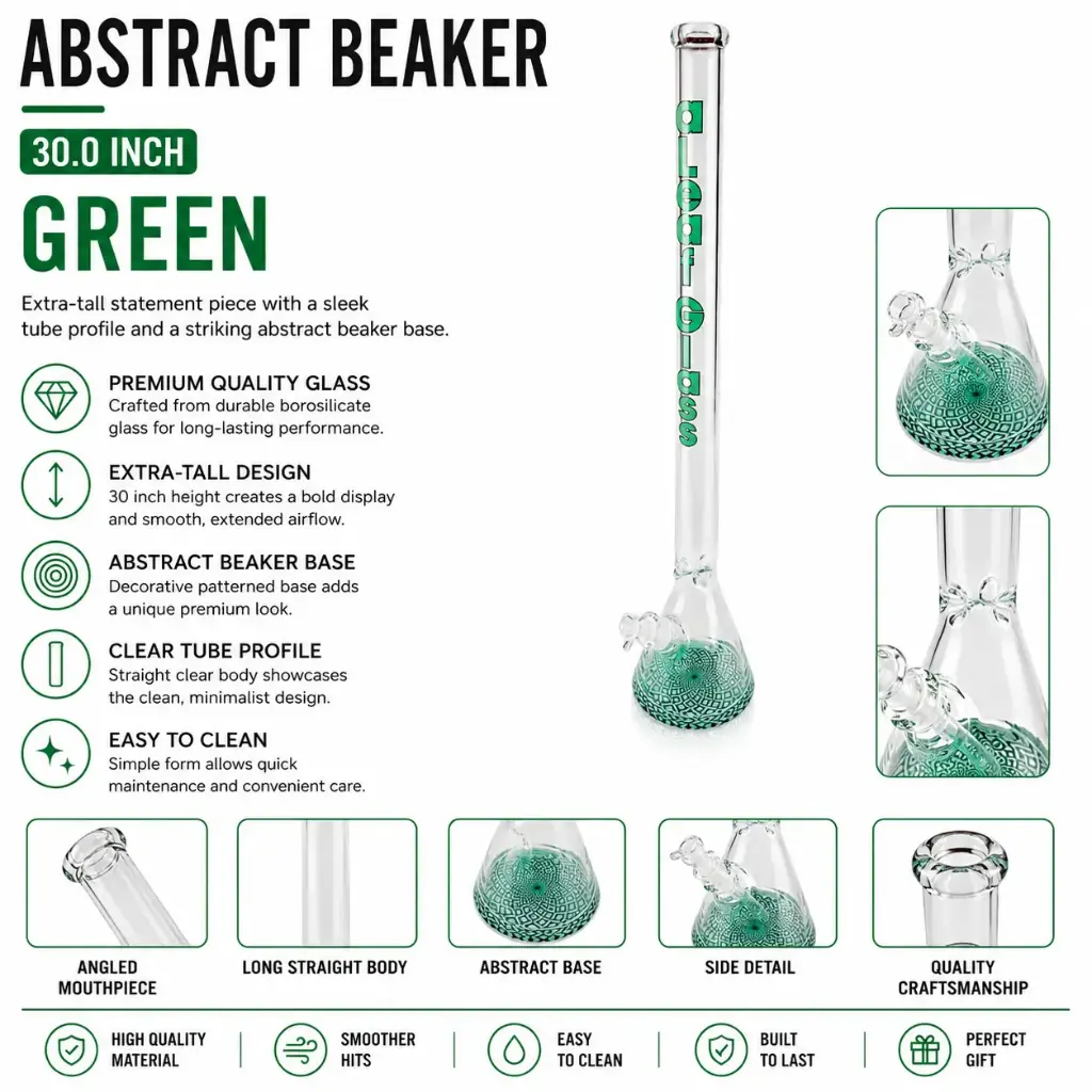 30" ABSTRACT BEAKER GREEN