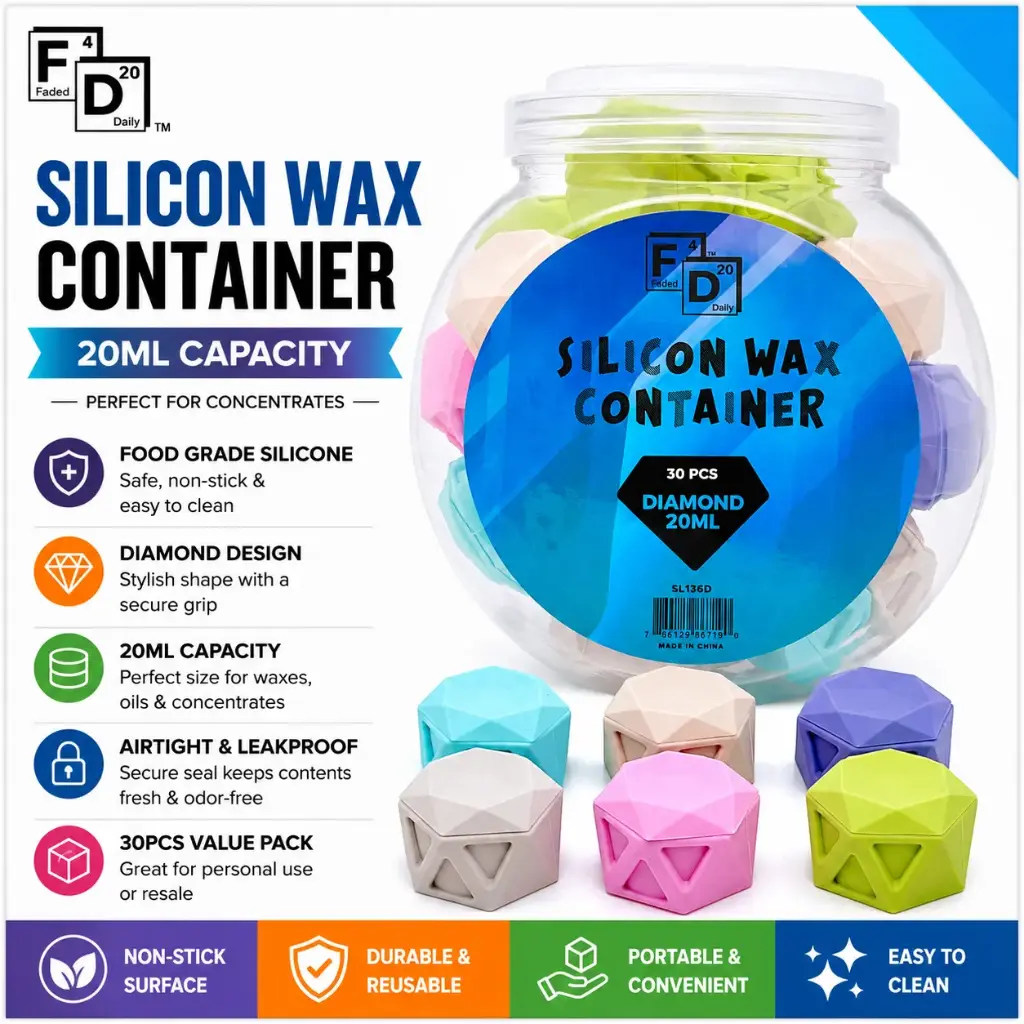 20ML SILICON DIAMOND CONTAINER (30CT/20JARS)