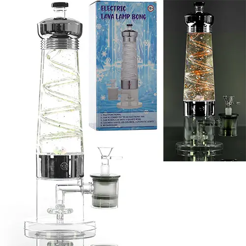 Unbranded Glass Lamp Electric Lava Lamp (6127) 14.0" Chrome