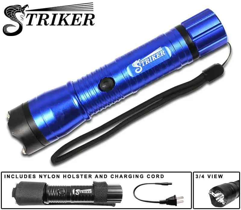 4 MKV LED-Flash Light Stun Gun Blue