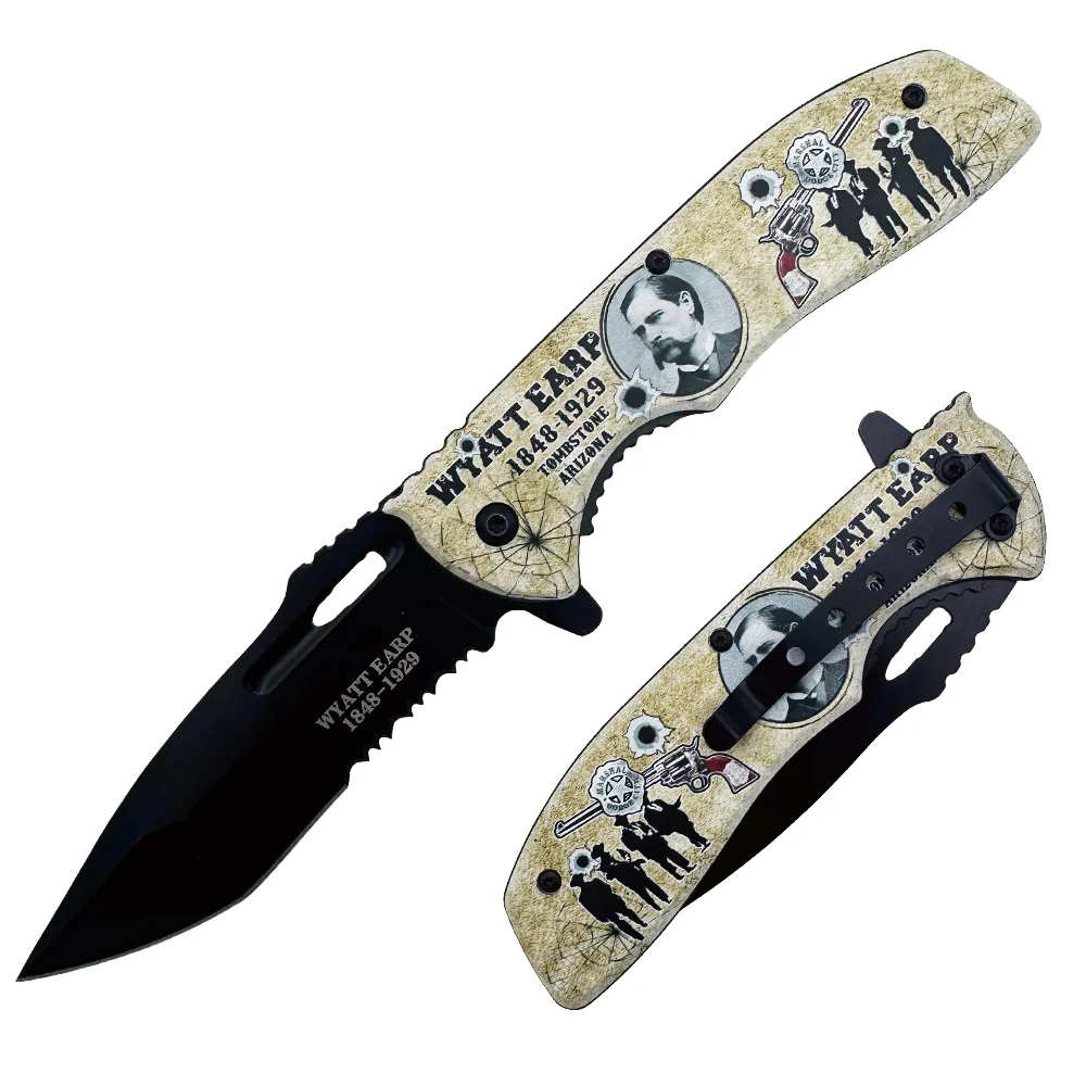 4.5" Wyatt Earp Legends of the West Assist-Open Folding Knife
