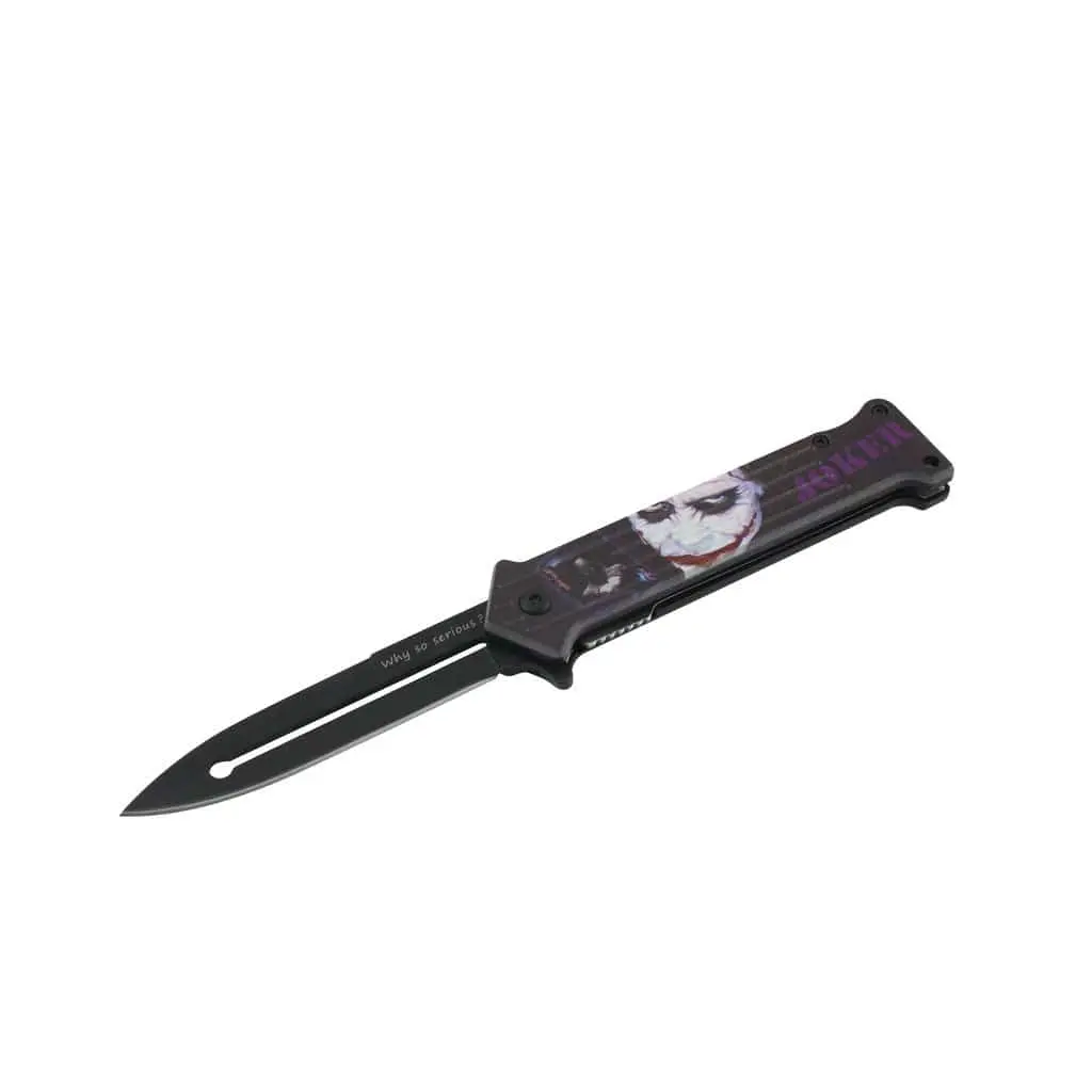 4.5" Assist-Open Knife - Clown Fantasy Style Print Handle Jocker6