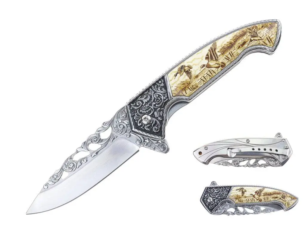 5" Eagle Etched Design Assist-Open Folding Knife