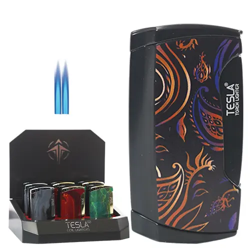 Tesla Lighter 2 Torch w / Cigar Punch 3.0" (61764-T)