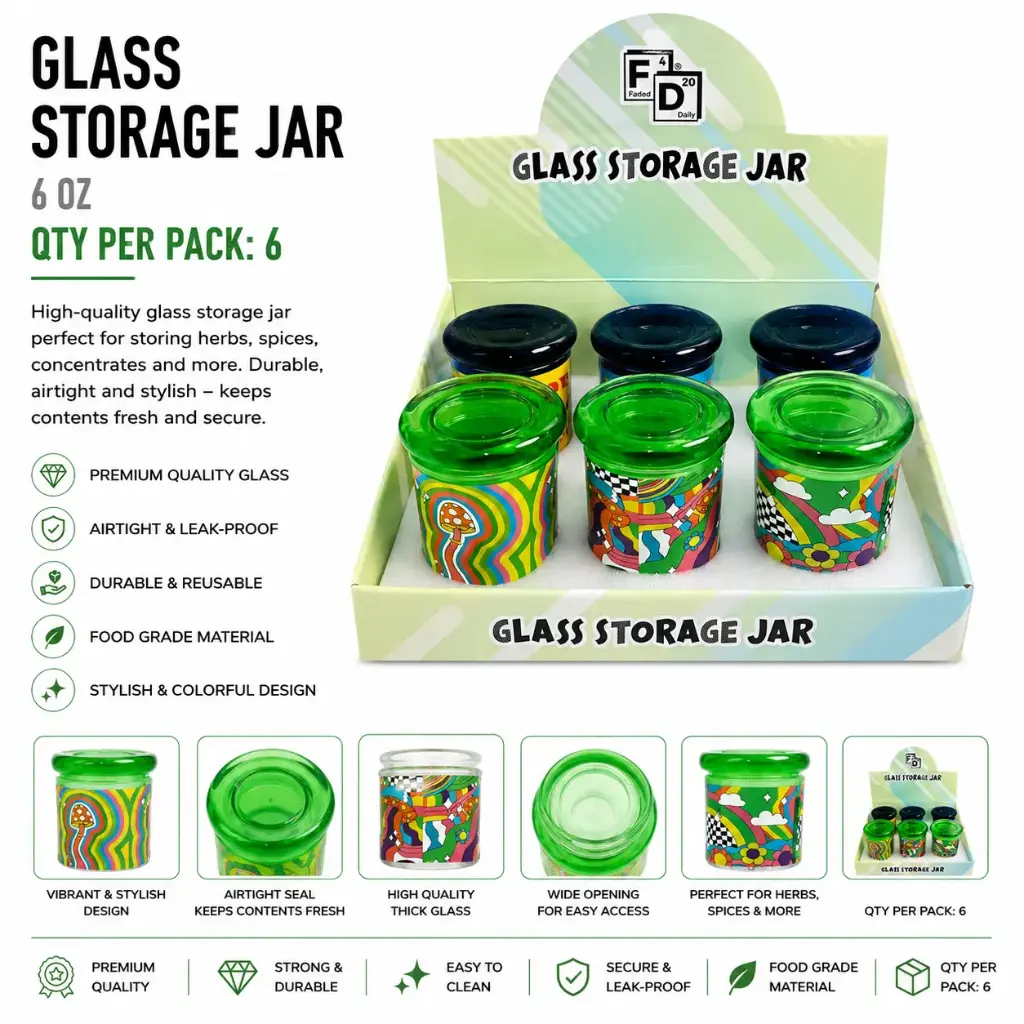 GLASS STORAGE JAR 60Z