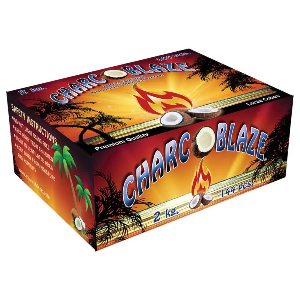 2  Kg Charcoblaze Coconut Shell Charcoal Cubes, 144  pc. Box