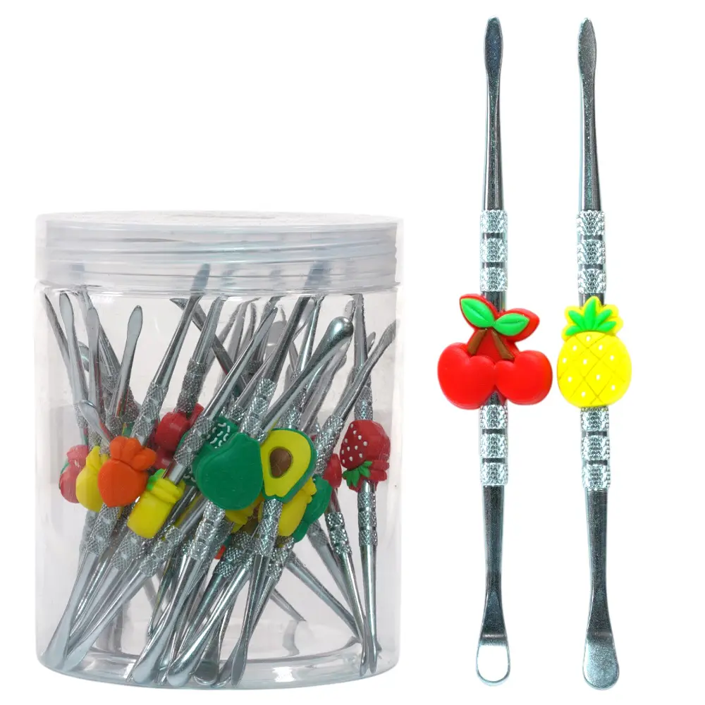 Silver mix fruits silicon holder dabber 30pcs per jar