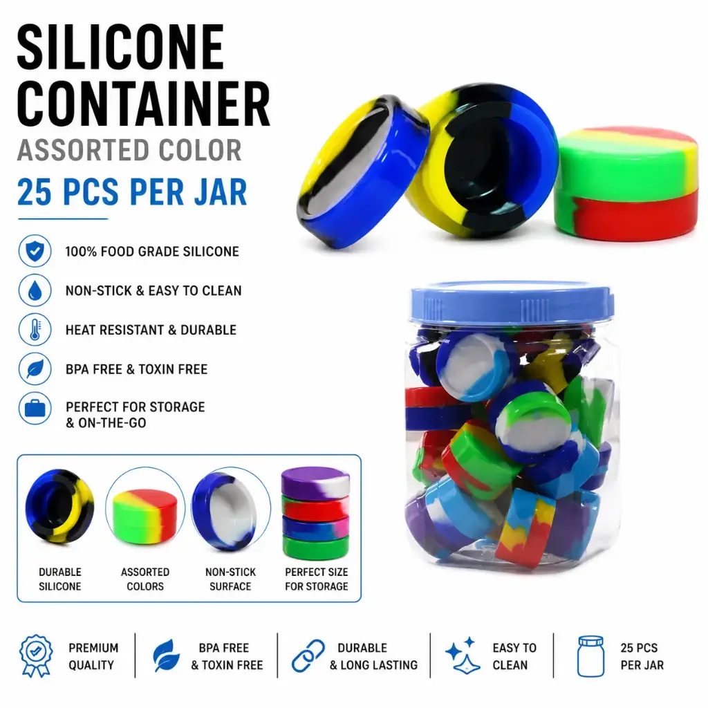 Silicon container assorted color 25pcs per jar
