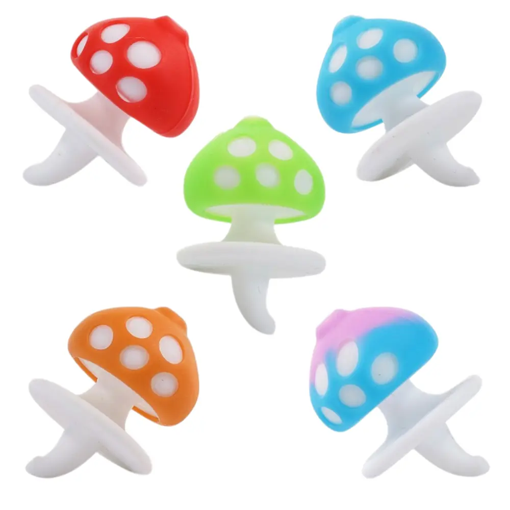 Mushroom silicon carb cap assorted color 5pcs per bag