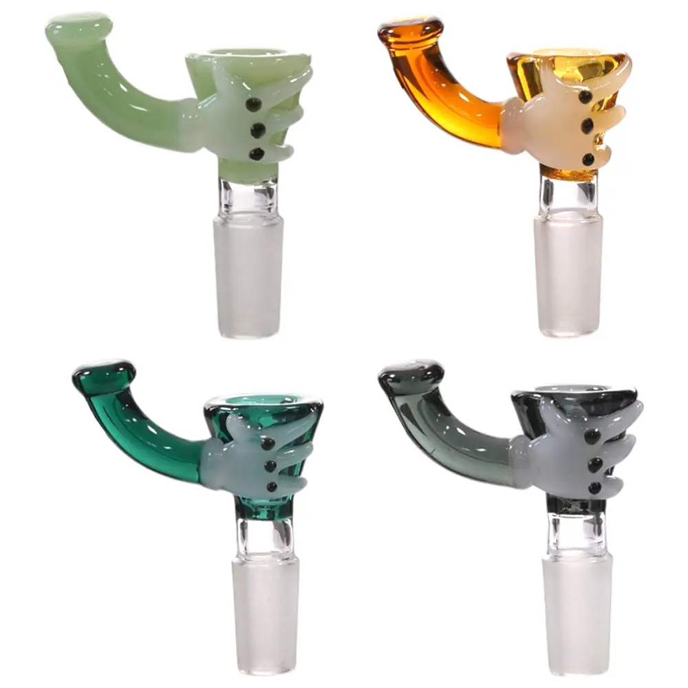14mm full color tube bowl with super thick handle assorted color 4pcs per bag