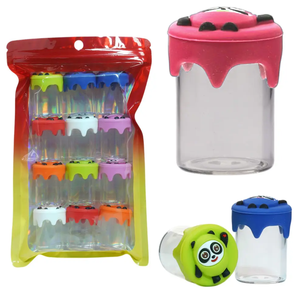 Plastic container with silicon cover assorted color 12pcs per bag