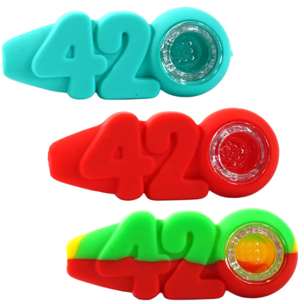 Silicon pipe with 420art assorted color 3pcs per bag