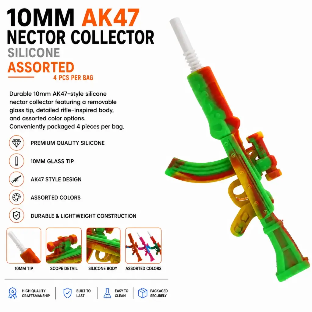10mm AK47 silicon Nector collector assorted color 4pcs per bag